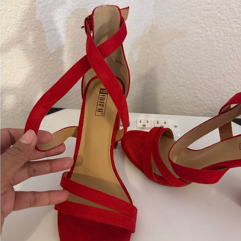 Aldo Fiery Red Strappy Heels